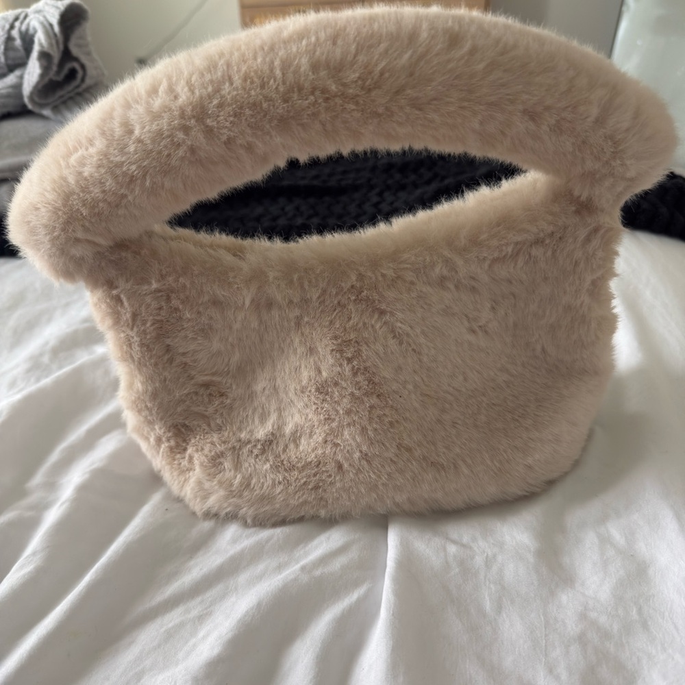 Fuzzy Beige Bag